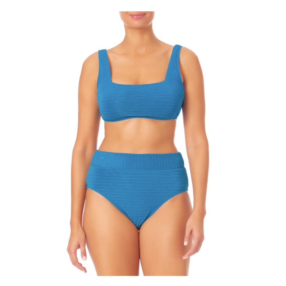 🆕 Women’s Plus Odes Sea Color Solid Varigated Rib Bottom Size- 1X